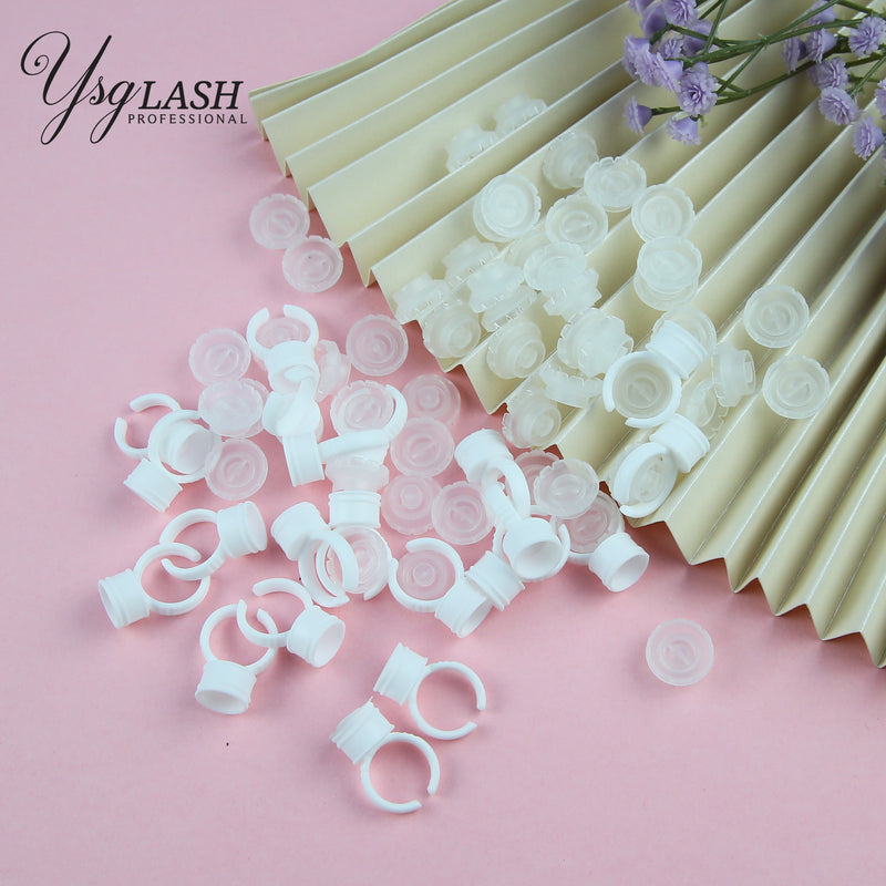 100pcs Adhesive Eyelashes Glue Rings Cup