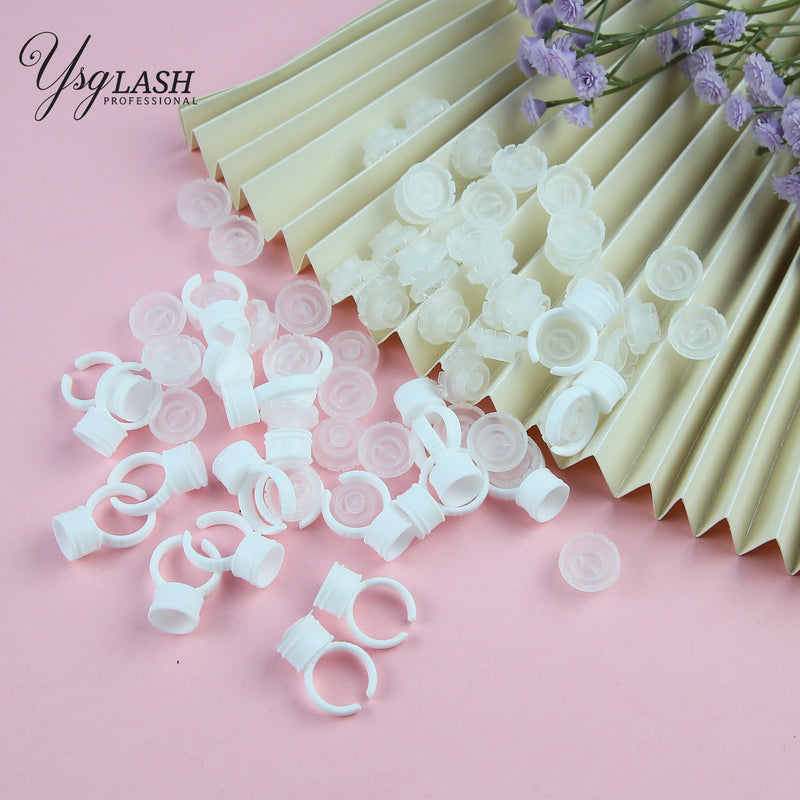 100pcs Adhesive Eyelashes Glue Rings Cup