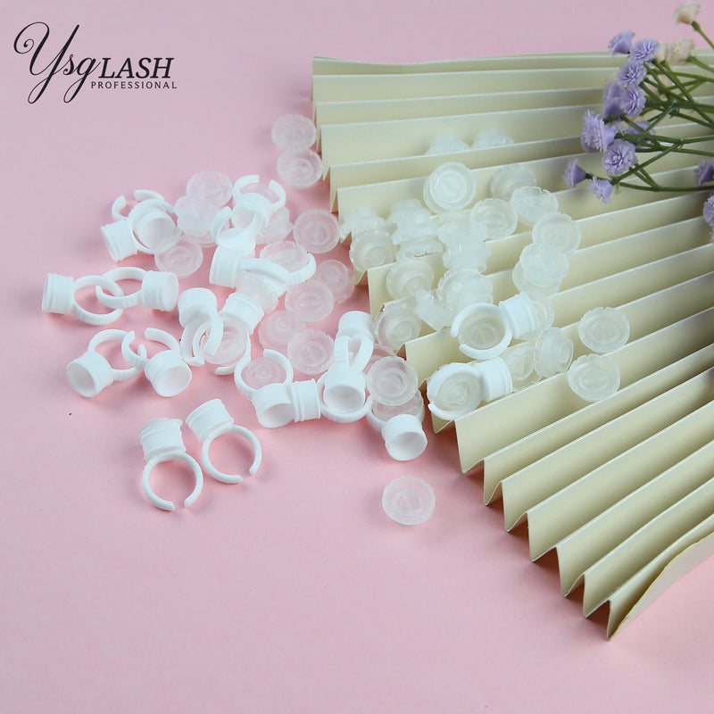 100pcs Adhesive Eyelashes Glue Rings Cup