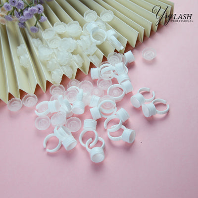 100pcs Adhesive Eyelashes Glue Rings Cup